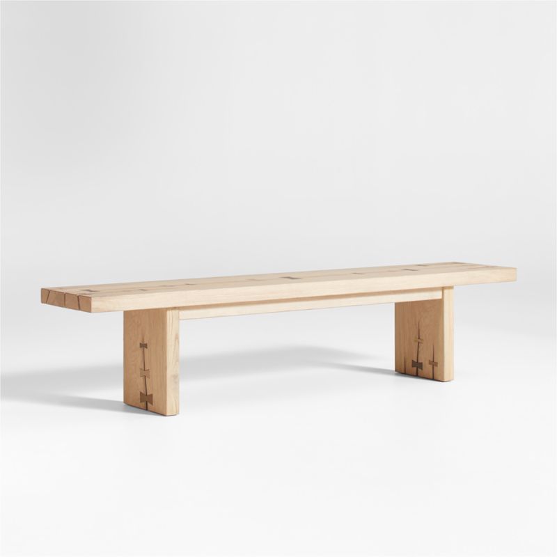 Papillon Oak Wood Dining Bench by Laura Kim