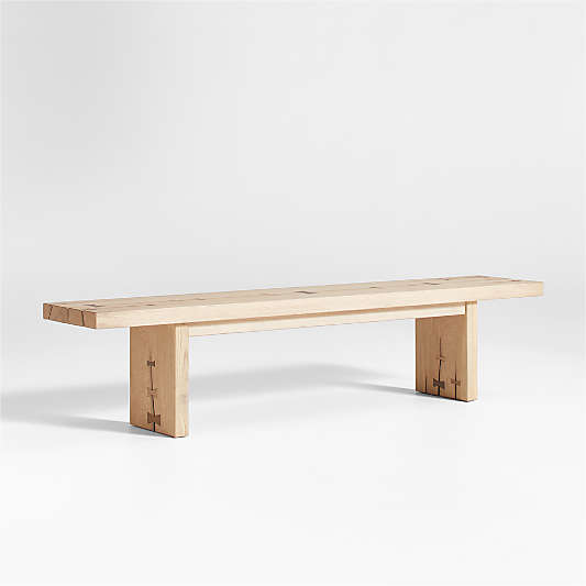 Papillon Oak Wood Dining Bench by Laura Kim