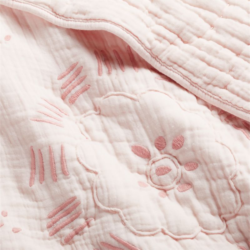 Paquita Pink Floral Baby Crib Quilt - image 7 of 10