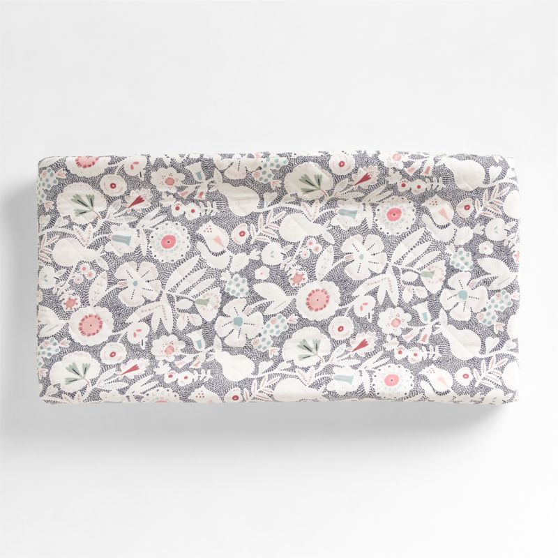 Paquita Organic Cotton Pink Floral Baby Changing Pad Cover - image 1 of 2