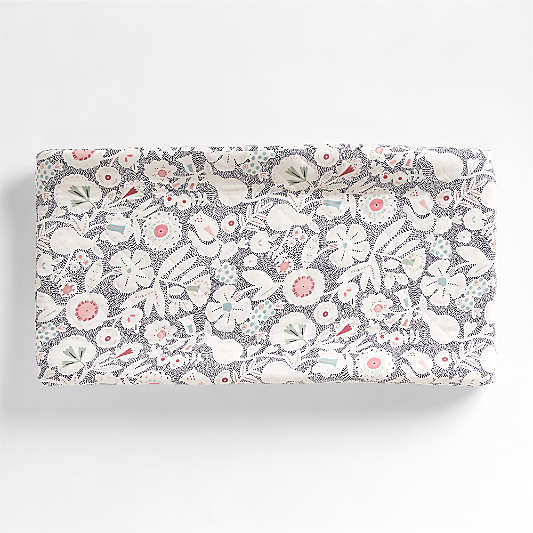 Paquita Organic Cotton Pink Floral Baby Changing Pad Cover