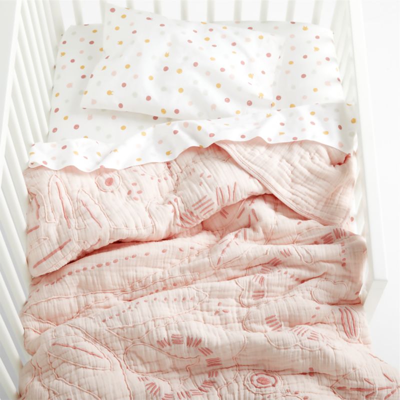 Paquita Pink Floral Baby Crib Quilt - image 4 of 10