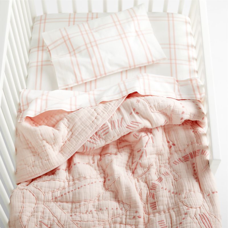 Paquita Pink Floral Baby Crib Quilt - image 6 of 10