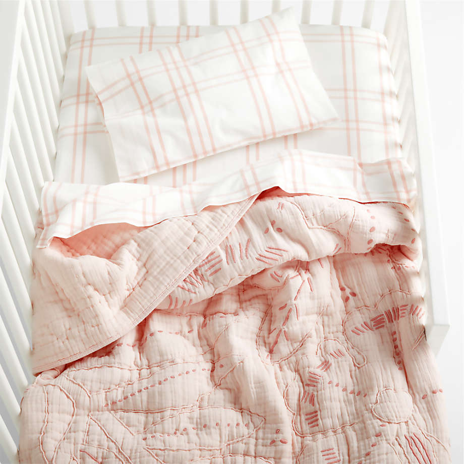 Paquita Pink Floral Baby Crib Quilt