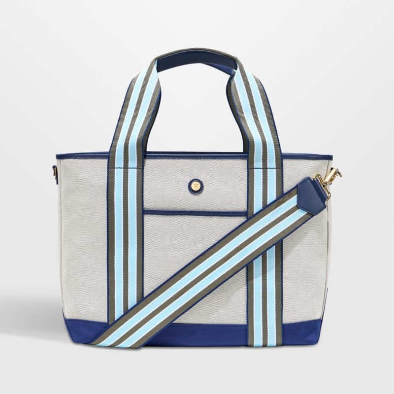 Paravel Medium Marlin Blue Cabana Tote | Crate & Barrel