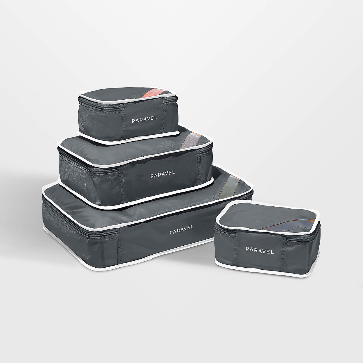 Paravel Flatiron Grey Packing Cubes, Set of 4 Crate & Barrel