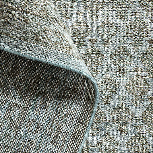 Paris Wool Blend Traditional Handwoven Blue Green Area Rug 10'x14'