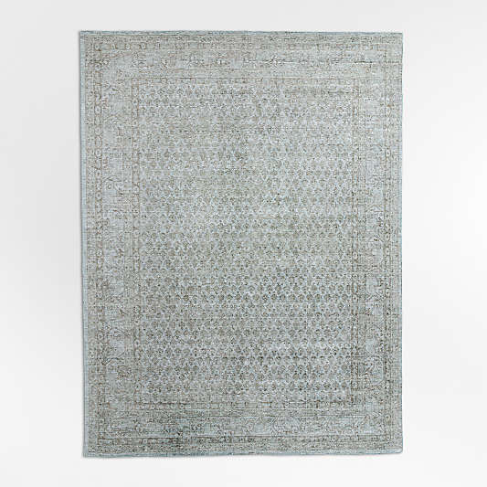 Paris Wool Blend Traditional Handwoven Blue Green Area Rug