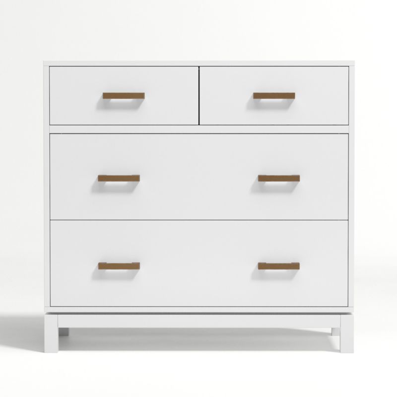 Parke White Wood 4-Drawer Kids Dresser Chest