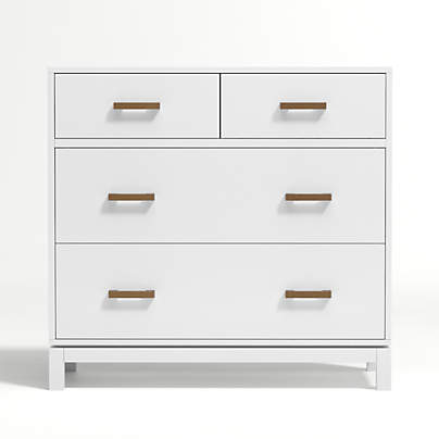 Parke White Wood 4-Drawer Kids Dresser Chest