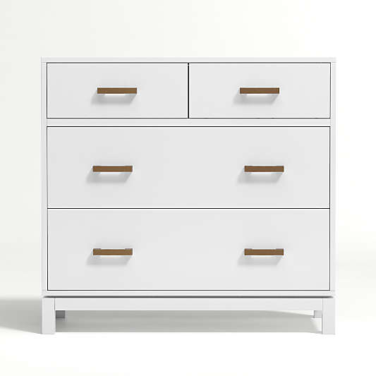 Parke White Wood 4-Drawer Kids Dresser Chest