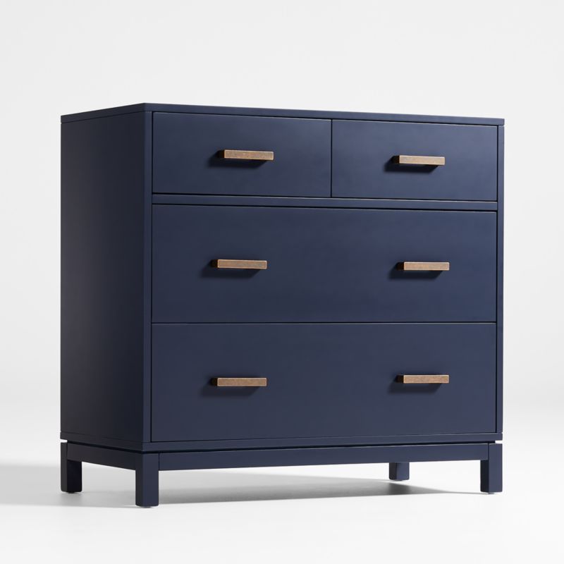 Parke Navy Blue Wood 4-Drawer Kids Dresser Chest