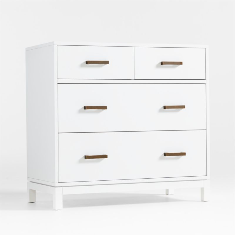 Parke White Wood 4-Drawer Kids Dresser Chest