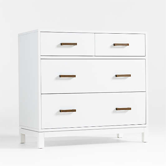 Parke White Wood 4-Drawer Kids Dresser Chest