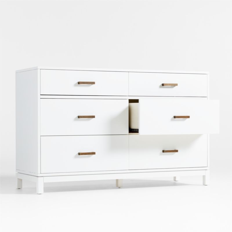 Parke White Wood 6-Drawer Kids Dresser - image 9 of 15