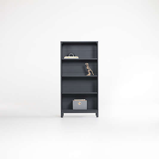 Parke Charcoal Wood 4-Shelf Bookcase