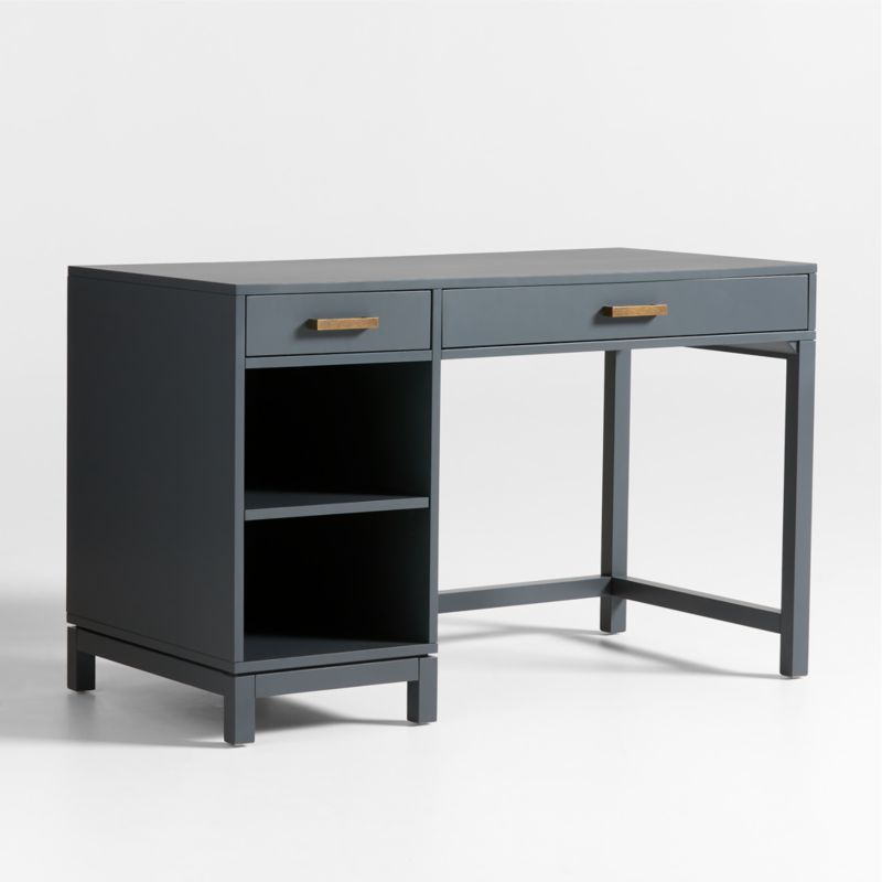 Parke Charcoal Wood 2-Drawer Kids Desk