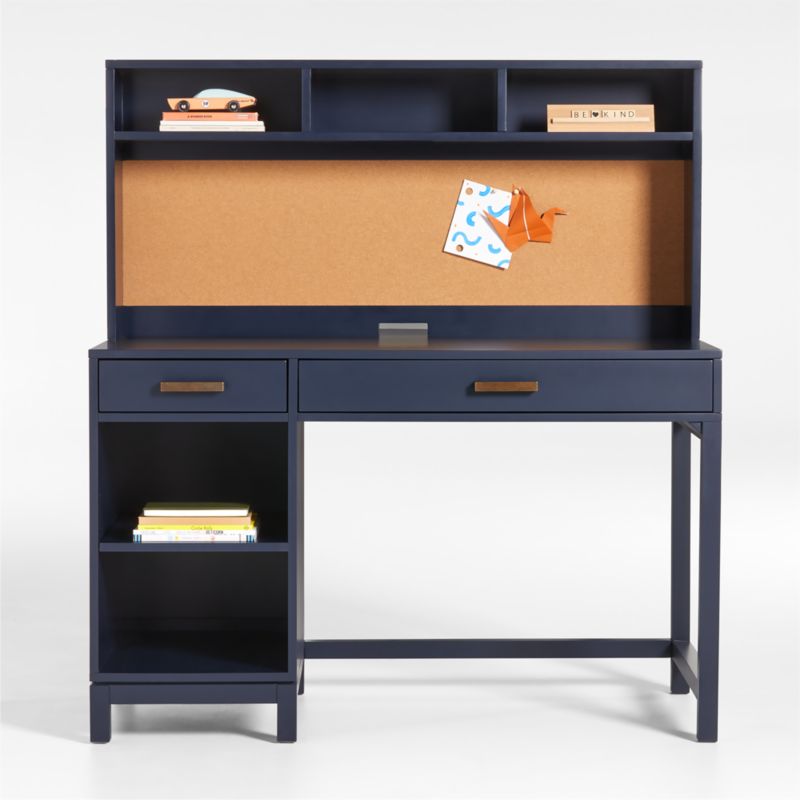 Kids Desk, Vogel S 100 Cm X 50 Cm Navy Blue, Desk With Shelf, Small Desk 