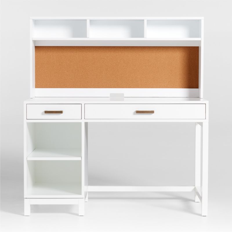 Kids Parke White Desk and Hutch