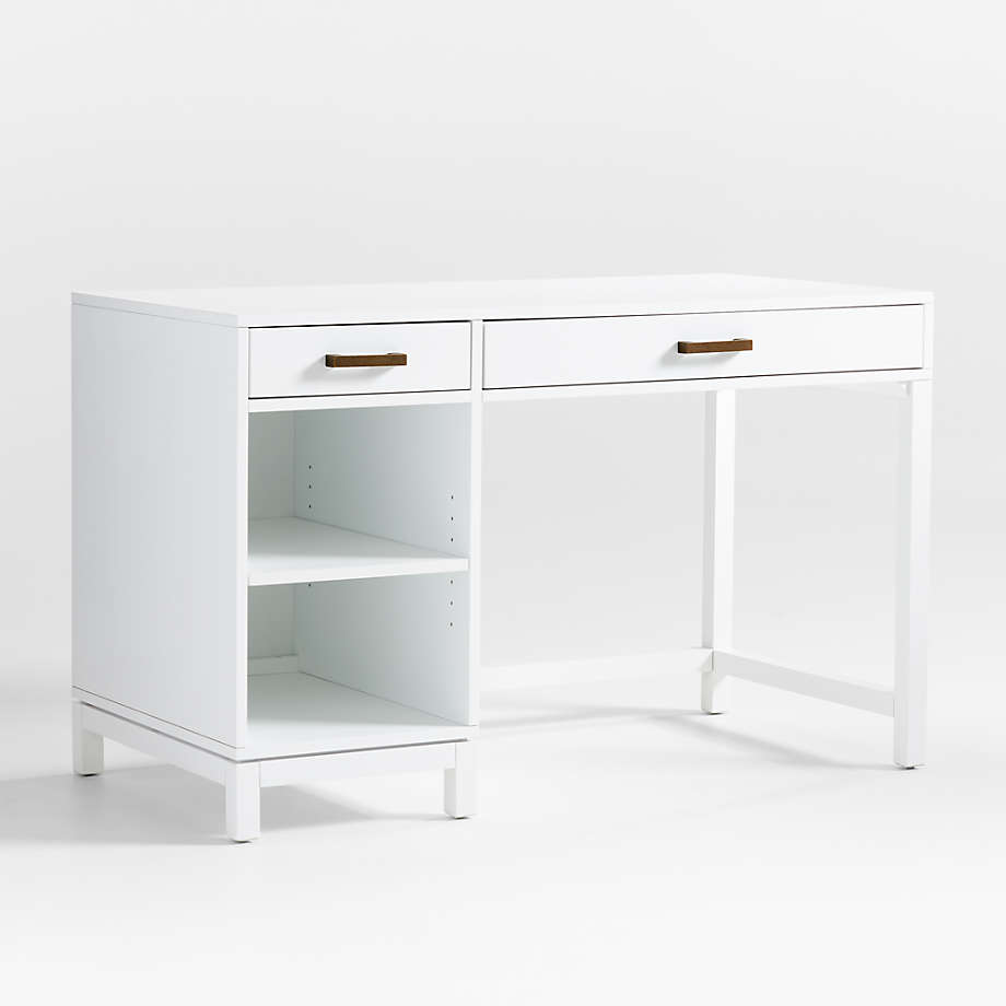 Parke White Wood Kids 2-Drawer Desk + Reviews