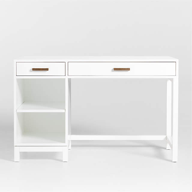 white desk with hutch target