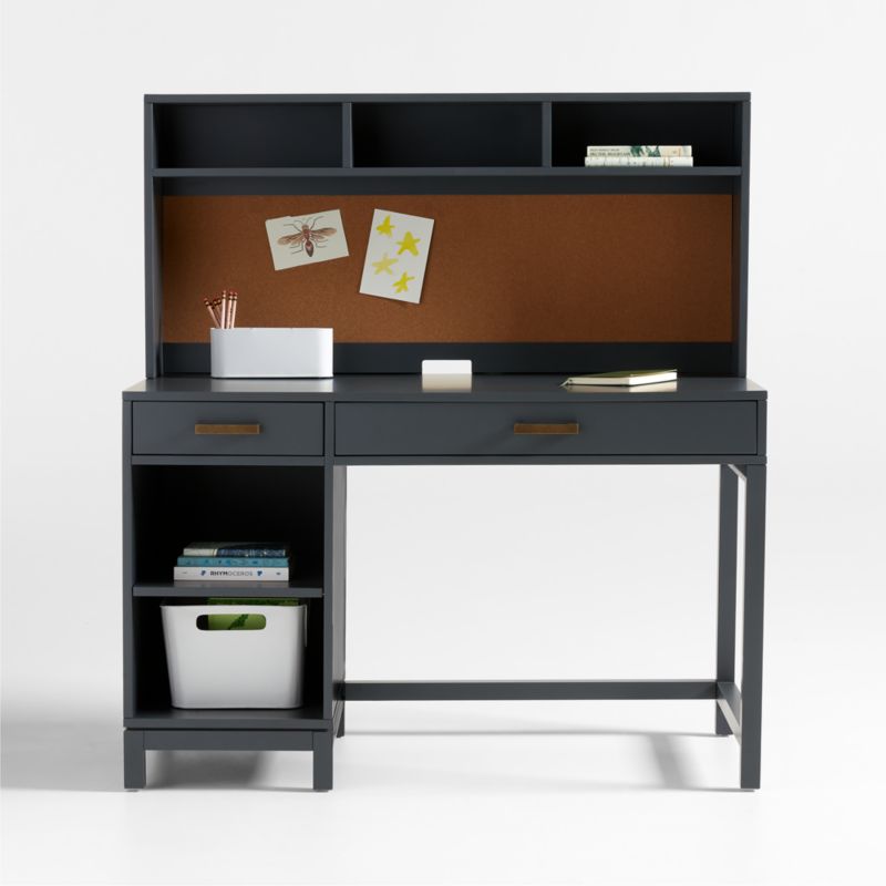 Parke Charcoal Wood 2-Drawer Kids Desk