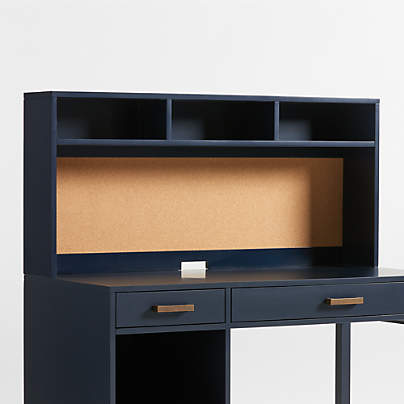 Parke Navy Blue Wood Kids Desk Hutch