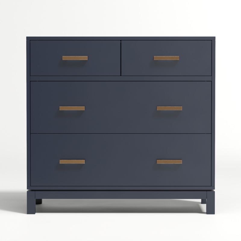 Parke Navy Blue Wood 4 Drawer Kids Dresser Chest