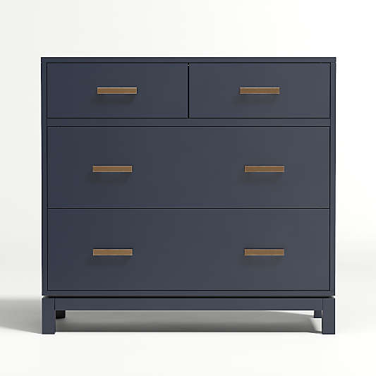 Parke Navy Blue Wood 4-Drawer Kids Dresser Chest