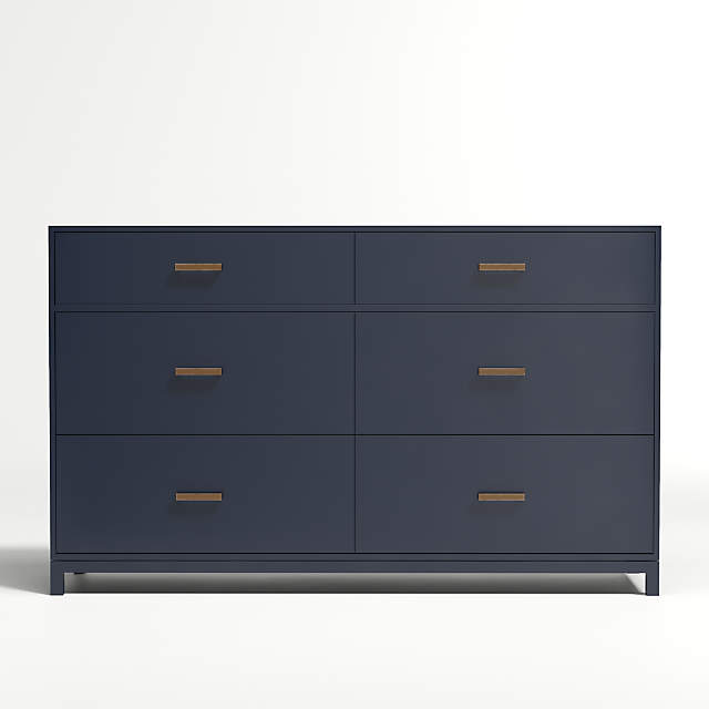 navy blue crib and dresser