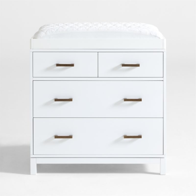 Parke White Wood Narrow Kids Dresser and Changer Table Topper - image 0 of 10