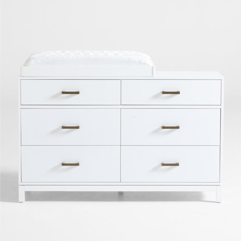 Parke White Wood Kids Dresser and Changer Table Topper - image 0 of 15