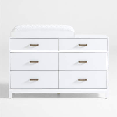 Parke White Wood Kids Dresser and Changer Table Topper