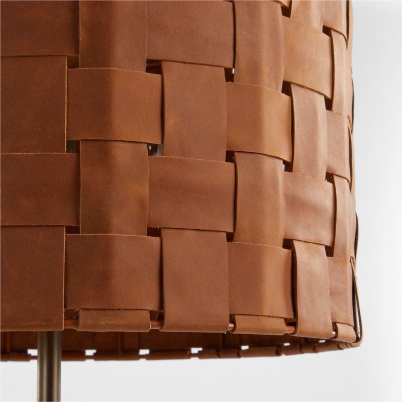 Shinola Parker Wood Table Lamp with Woven Leather Shade - image 3 of 4