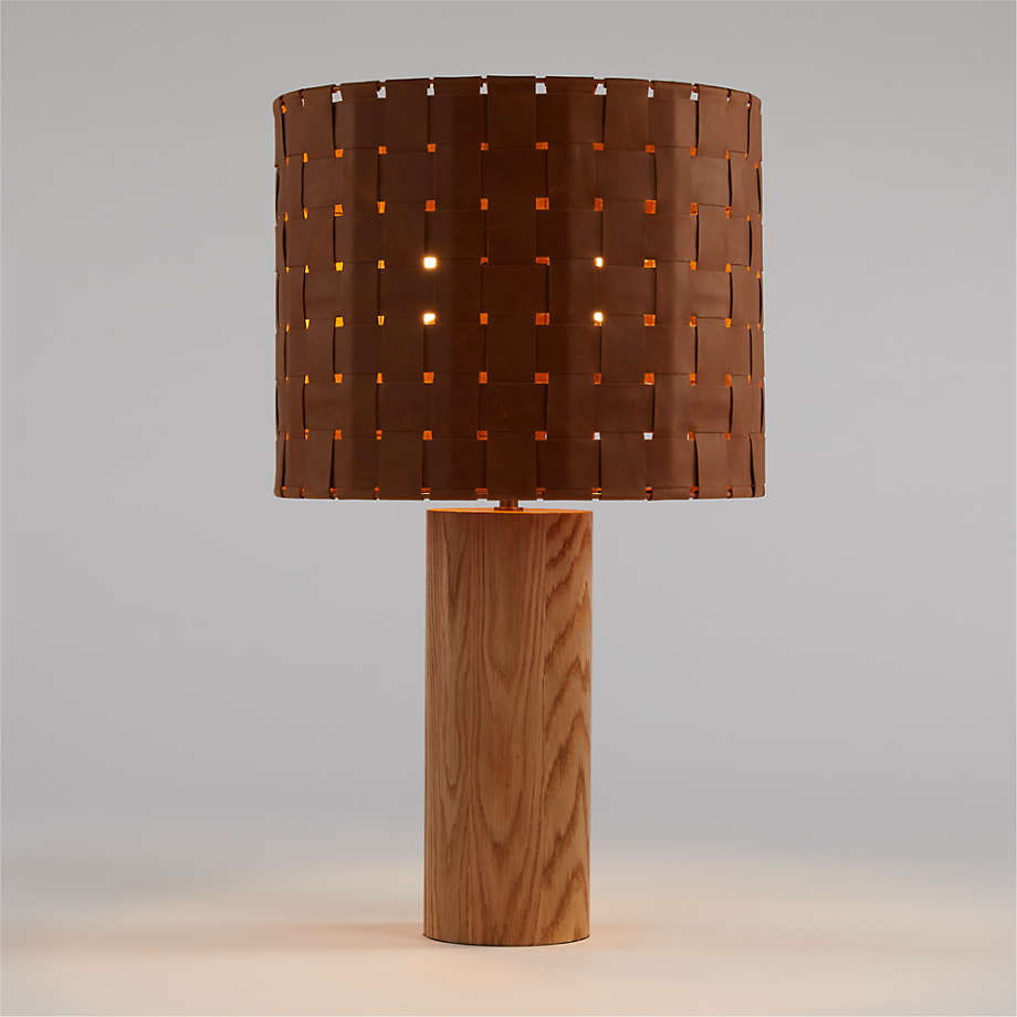 woven leather lamp