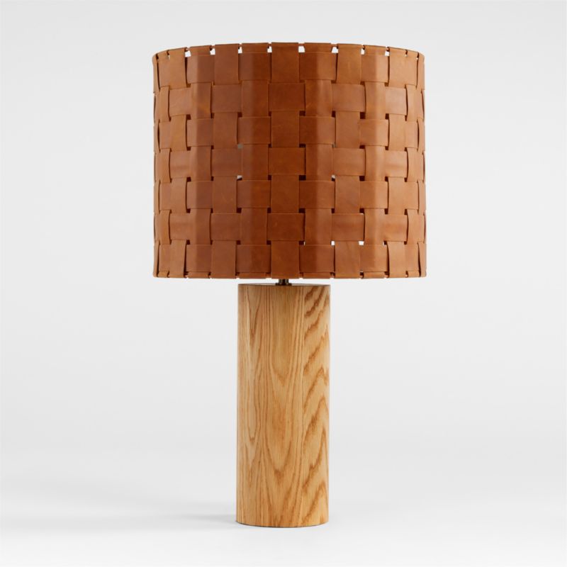 Shinola Parker Wood Table Lamp with Woven Leather Shade - image 2 of 4