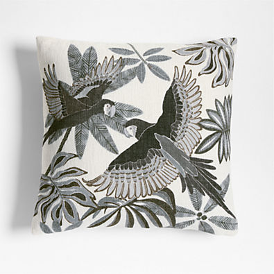 View Parrot Printed 20"x20" Blue Outdoor Throw Pillow details