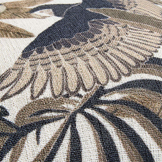 Parrot Printed 20"x20" Clay Taupe Outdoor Throw Pillow