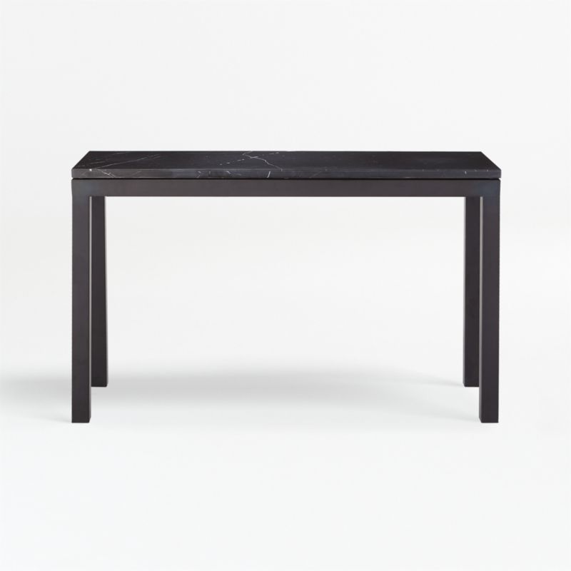 Parsons Black Marble Top/Dark Steel Base 48x16 Console Table