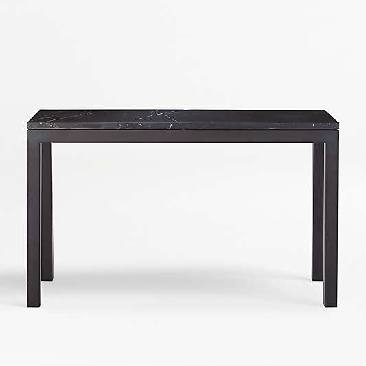 Parsons Black Marble Top/Dark Steel Base 48x16 Console Table