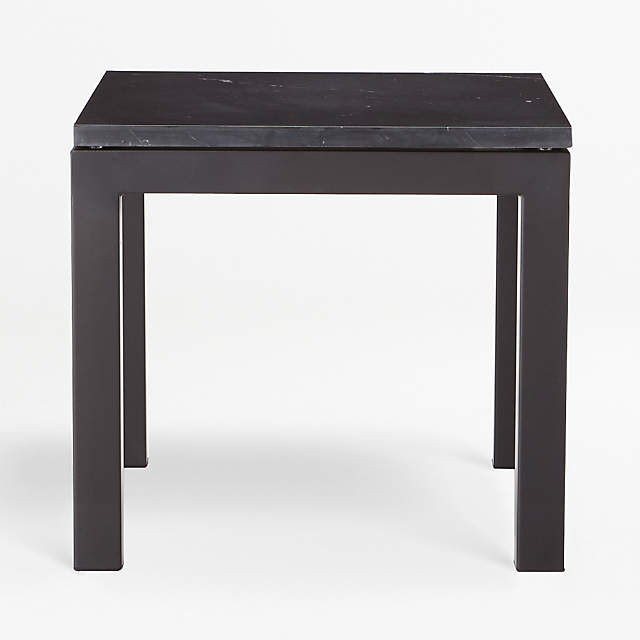 Parsons Black Marble Top Dark Steel, Parsons Dining Table Crate And Barrel