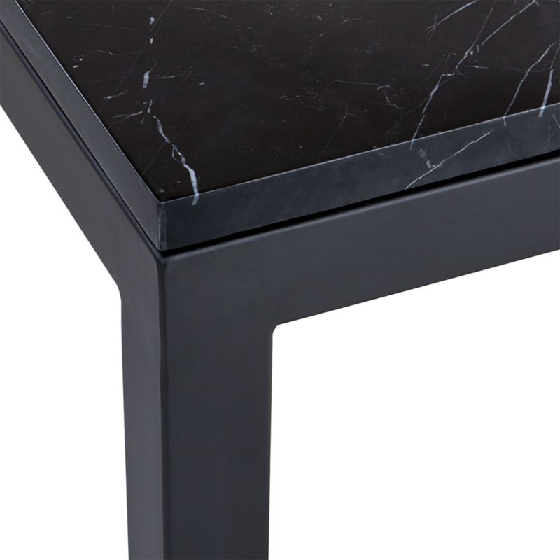 Parsons Black Marble Top/Dark Steel Base 48x16 Console Table