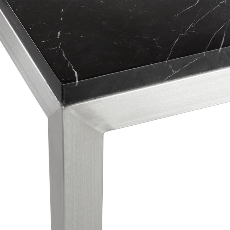 Parsons Black Marble Top/Stainless Steel Base 48x16 Console Table
