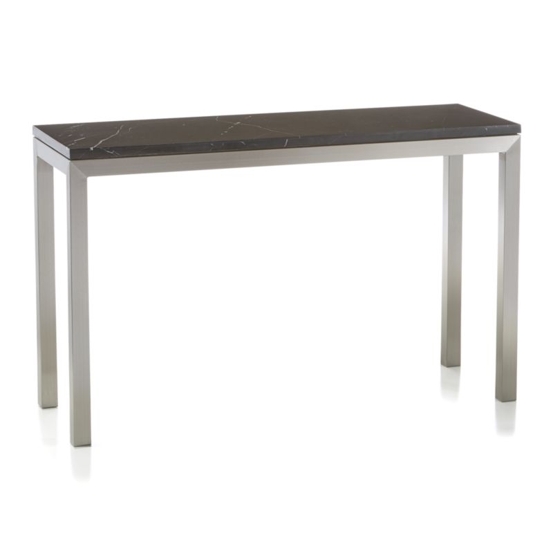 Parsons Black Marble Top/Stainless Steel Base 48x16 Console Table