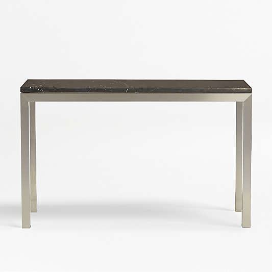 Parsons Black Marble Top/Stainless Steel Base 48x16 Console Table