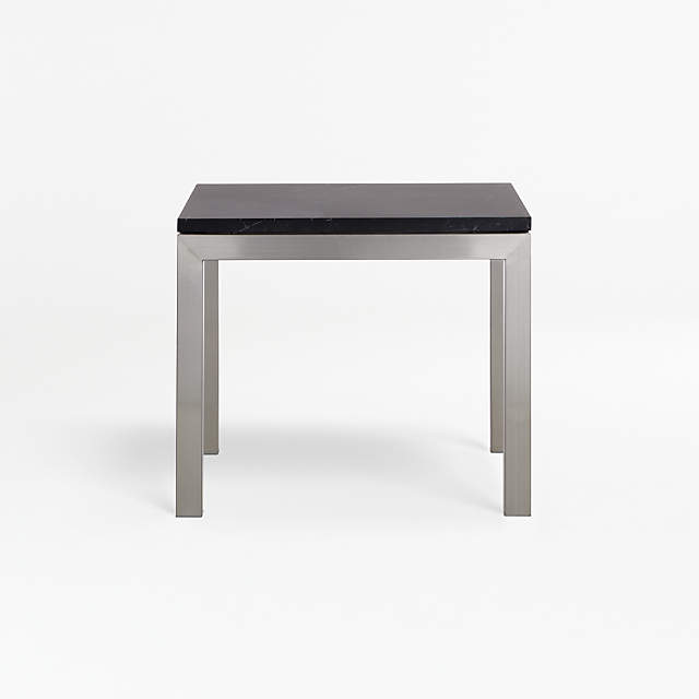 Room & Board | Modern Parsons Coffee Table w/ 1.5 Leg in Black | Marbled Black Ceramic Top