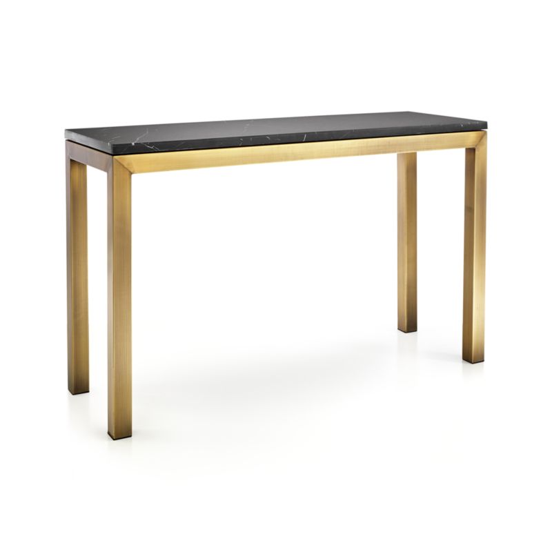 Parsons Black Marble Top/Brass Base 48x16 Console Table