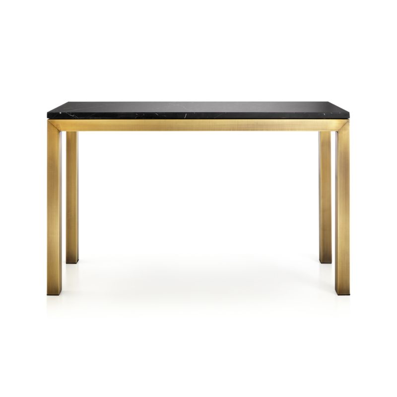 Parsons Black Marble Top/Brass Base 48x16 Console Table