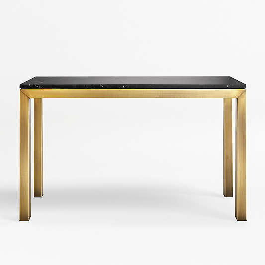 Parsons Black Marble Top/Brass Base 48x16 Console Table