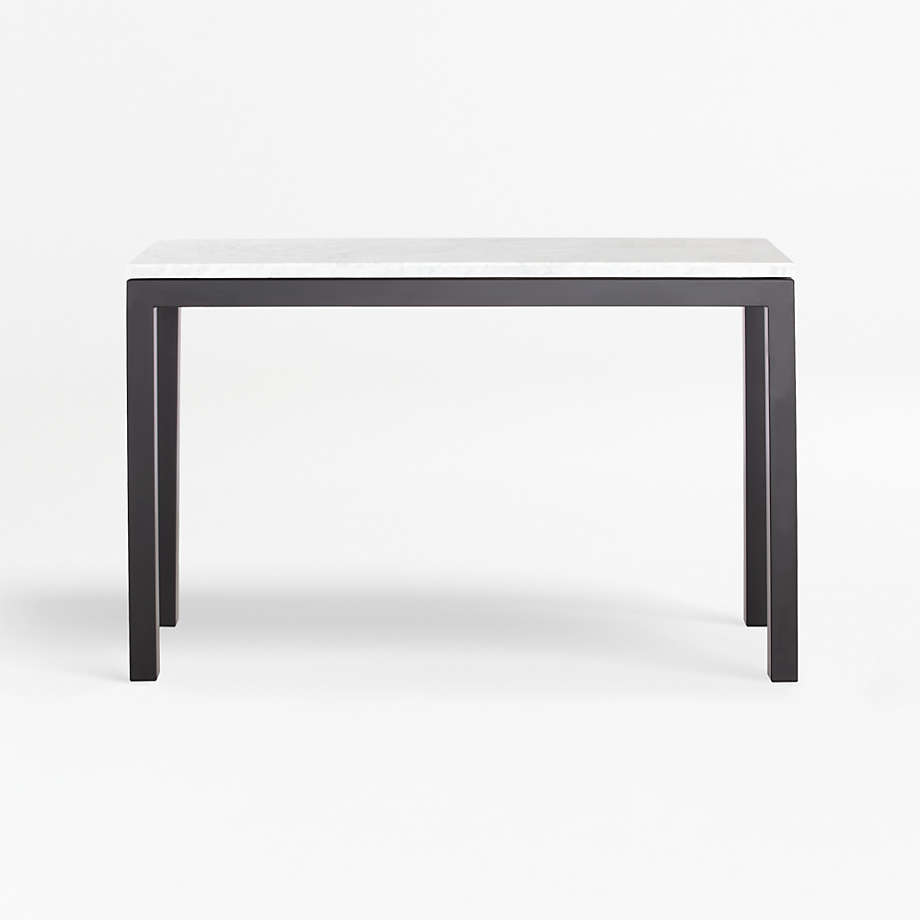 white parsons sofa table